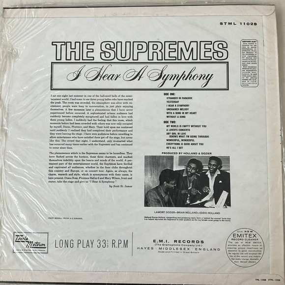 The Supremes: A Hear A Symphony Vintage Vinyl Record - Picture 2 of 10
